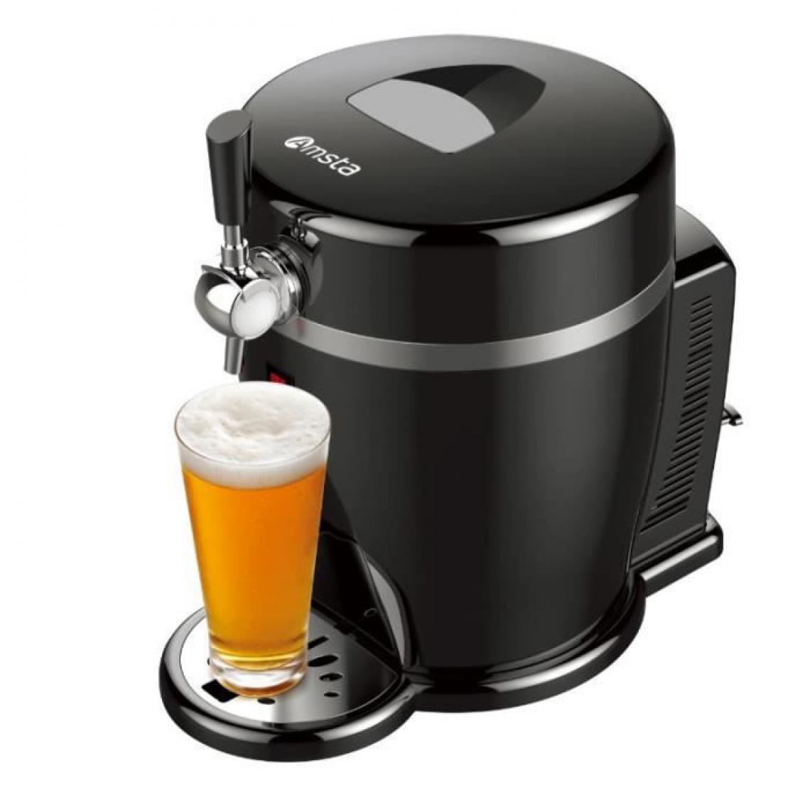 AMSTA – AMSTA – AMBD77036 – Bierzapfanlage – 5 Liter Fässer – Netz- und 12-Volt-Netzteil – Kühlfunktion – LED-Anzeige